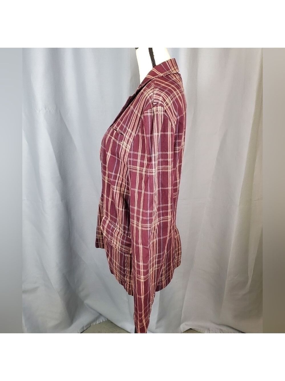 NWY Buffalo David Bitton jacket, maroon w/multicolored plaid, size M - Picture 3 of 7